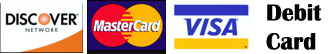 Visa, master card, Discover and Debit card